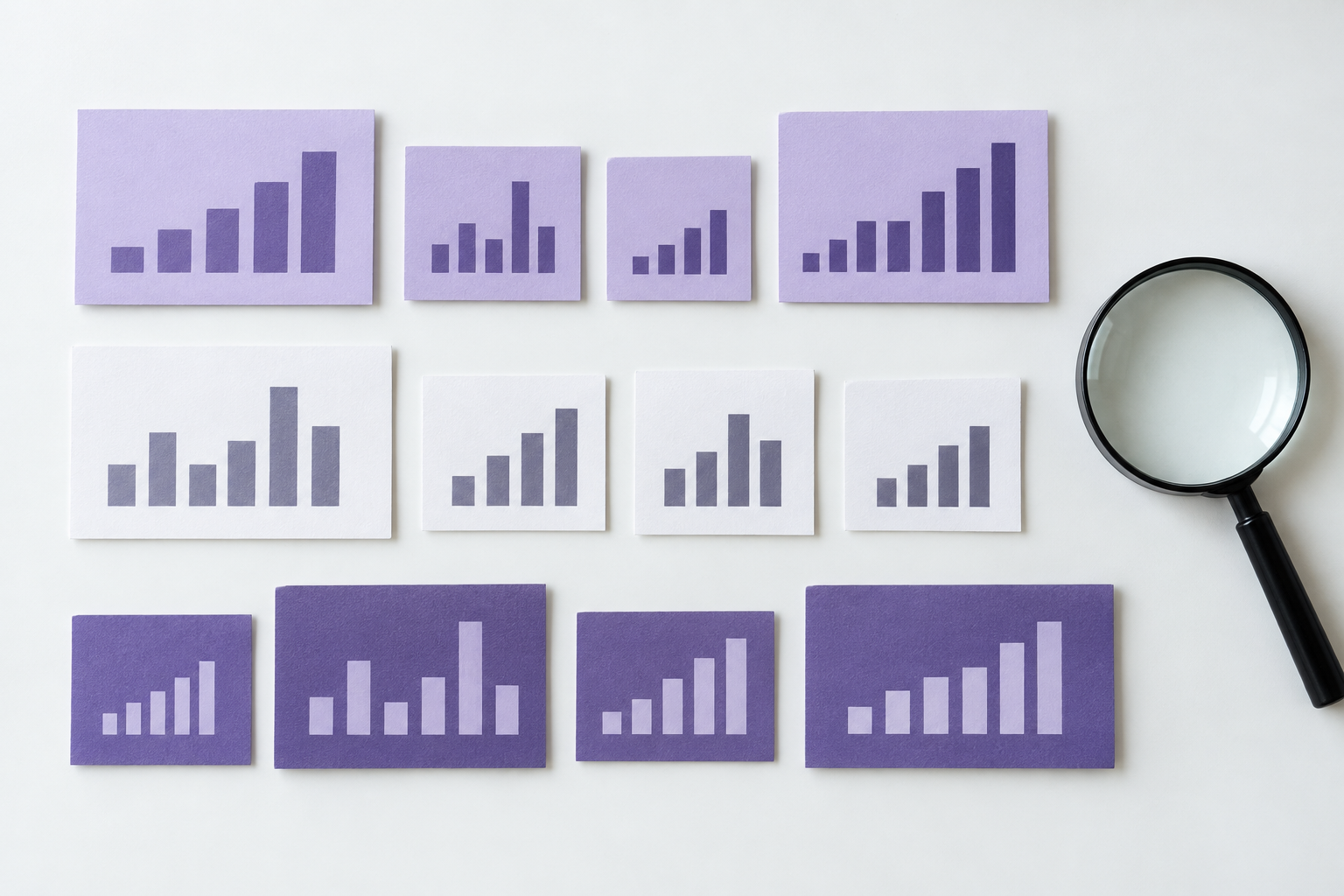Conceptual evidence cards illustrating separate types of market signals.